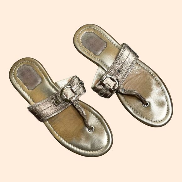 Christian Dior Gold Sandals - Picture 1 of 8